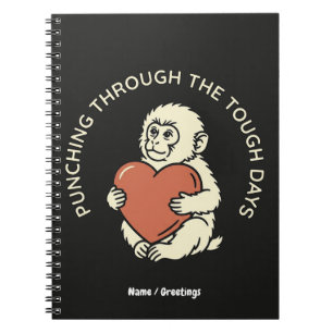 Carnet Bébé singe résilient & poing traversant le cœur