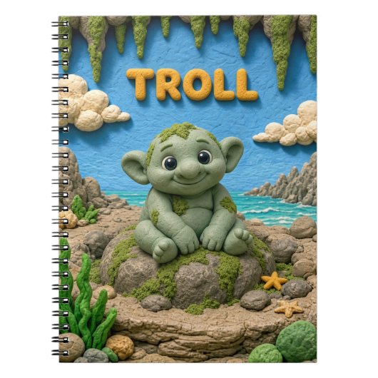 Carnet Bébé Troll Mignon, Mythique (Devant)