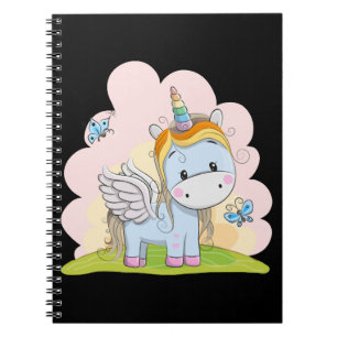 Carnet Bébé Unicorne Papillon Barrière Aquarelle