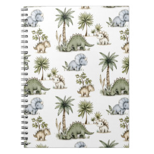 Carnet Bébés dinosaures mignons à l'aquarelle