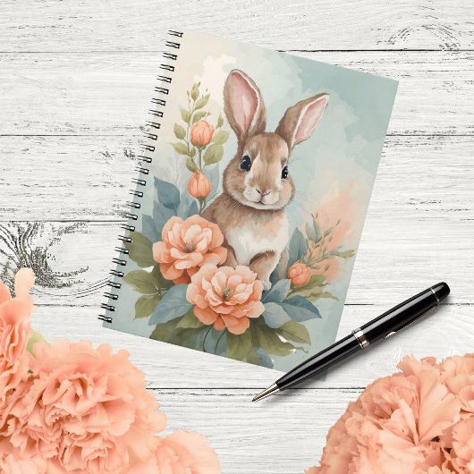 Carnet Bébés mignons animaux | Aquarelle de lapin bébé