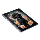 Carnet Bébés mignons animaux | Joli chiot de caniche noir (Côté Droit)