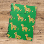 Carnet Bébés Mignons Guépard Léopard Vert avec Nom