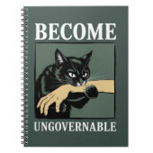 Carnet Become Ungovernable Funny Animal Anarchy Gift Cat  (Devant)
