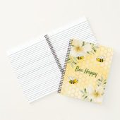 Carnet Bee Happy bumble abeilles jaune nid d'abeilles (Intérieur)