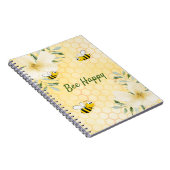 Carnet Bee Happy bumble bees yellow honeycomb summer (Côté Droit)