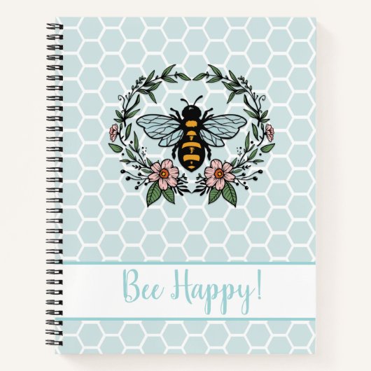 Carnet Bee Happy Floral (Devant)