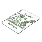 Carnet Bee Kind Bee Happy Tournesol Gravure sur Bois Jard (Côté gauche)