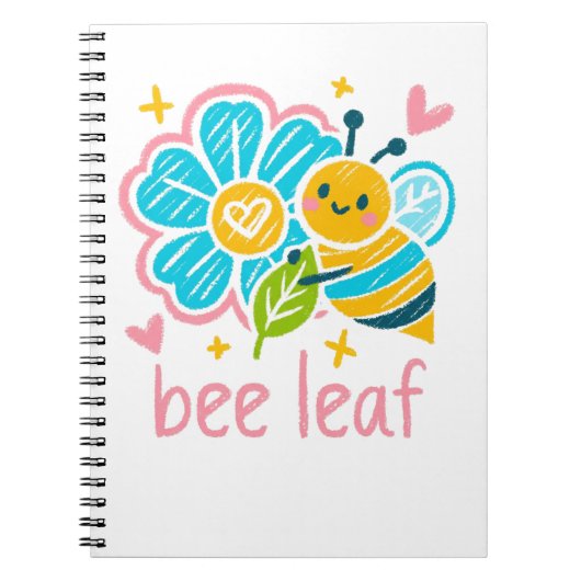 Carnet  Bee Leaf Believe Save The Bees for Calm-aesthetic (Devant)