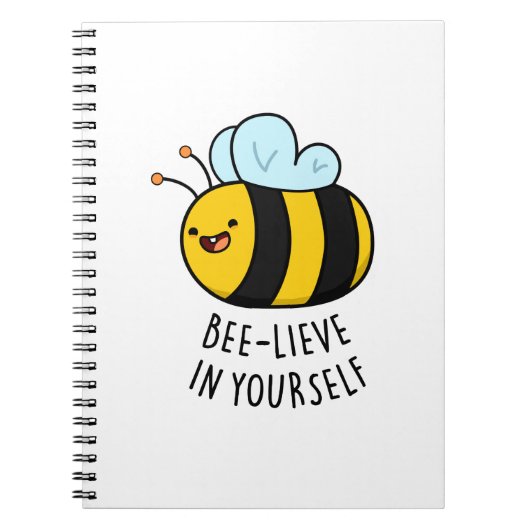 Carnet Bee-lieve en toi amusant Bee Pun (Devant)