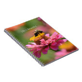 Carnet Bee Pink Zinnia Flower Garden (my photography) (Côté Droit)