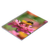 Carnet Bee Pink Zinnia Flower Garden (my photography) (Côté gauche)