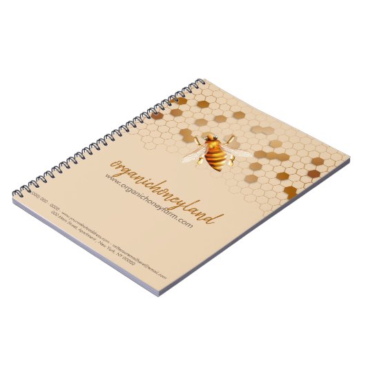 Carnet Beekeeper Apiary Honeycomb Gold Elegant (Côté gauche)