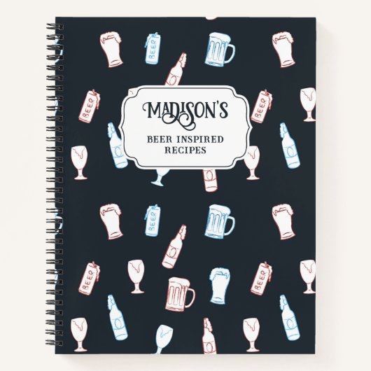 Carnet Beers Rustic Hand Drawn Whimsical Beer Recipe (Devant)