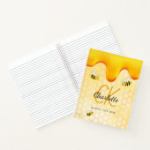 Carnet Bees miel nid d'abeille goutte de miel monogramme  (Intérieur)