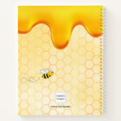 Carnet Bees miel nid d'abeille goutte de miel monogramme  (Dos)
