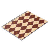 Carnet Beige Brown Automne Jacquard d'automne Diamant Mot (Côté gauche)