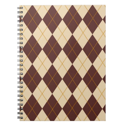 Carnet Beige Brown Automne Jacquard d'automne Diamant Mot (Devant)
