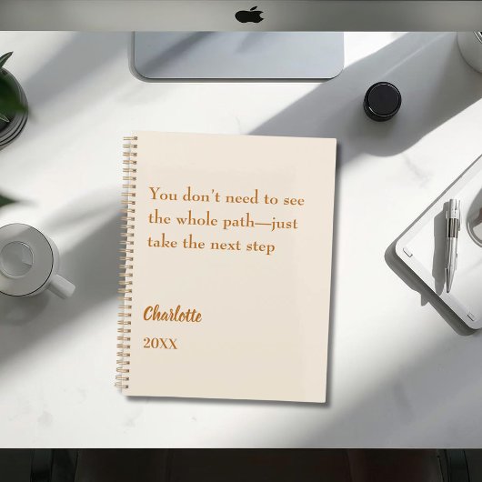 Carnet Beige cream inspirational goal quote