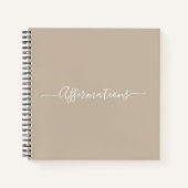 Carnet Beige élégant avec Affirmations de typographie bla (Devant)