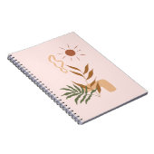Carnet Beige esthétique Abstraite Fleur Art Botanique (Côté Droit)