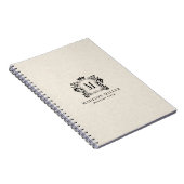 Carnet Beige Linen Black Royal Crest Crown Monogram (Côté Droit)