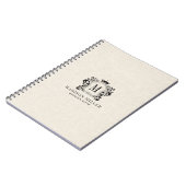 Carnet Beige Linen Black Royal Crest Crown Monogram (Côté gauche)