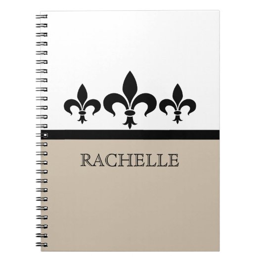 Carnet Beige Swanky Fleur De Lis (Devant)