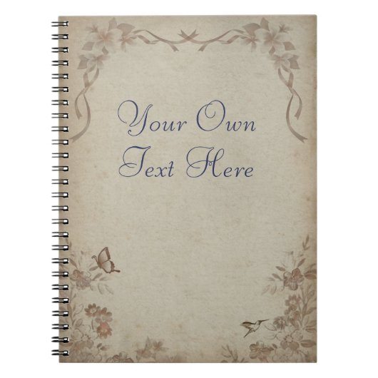 Carnet Beige vintage Floral (Devant)