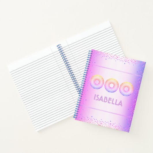 Carnet beignets pourpre rose arc-en-ciel audacieux partie (Intérieur)