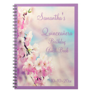 Carnet Bel anniversaire de Quinceañera de fleur