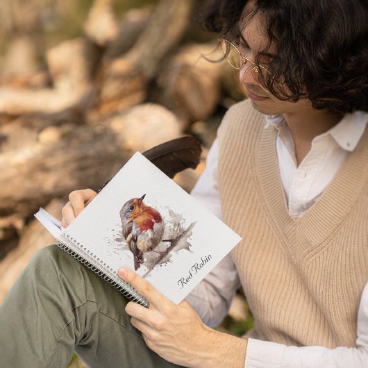 Carnet Bélier rouge mignon en aquarelle personnalisable