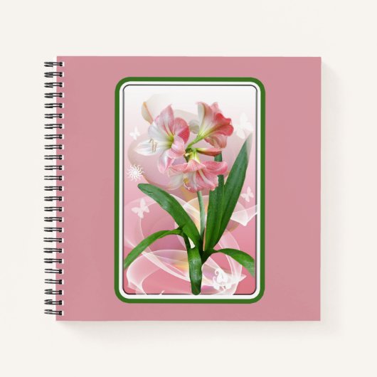 Carnet Belle Amaryllis à Thème Floral (Devant)