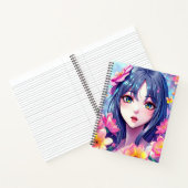 Carnet Belle Anime Girl and Flowers (Intérieur)
