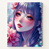 Carnet Belle Anime Girl and Flowers (Dos)