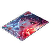 Carnet Belle Anime Girl Glitchcore Floral (Côté gauche)