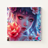 Carnet Belle Anime Girl Glitchcore Floral (Dos)