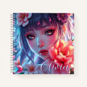 Carnet Belle Anime Girl Glitchcore Floral (Devant)