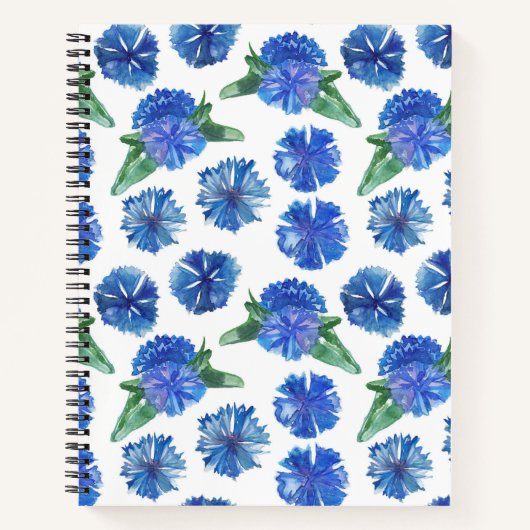 Carnet Belle aquarelle bleu cornfleurs (Devant)