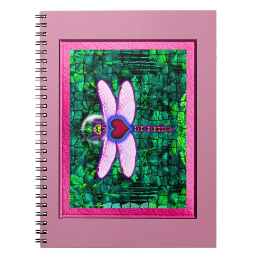 Carnet Belle Artwor encadrée "Crackel Framed Dragonfly" (Devant)