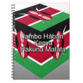 Carnet Belle Belle Cube Kenyane Drapeau avec salutation (Devant)