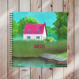 Carnet Belle Cabine au toit rouge près du lac des invités