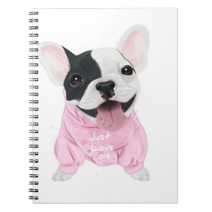 Carnet Belle chienne à chien rousse française Aimez-moi