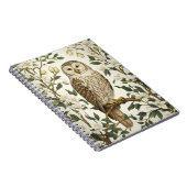 Carnet Belle Chouette De L'Oural Et Fleurs De Magnolia (Côté Droit)