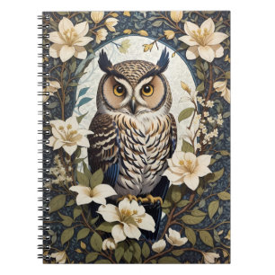 Carnet Belle Chouette Et Fleurs De Jasmin