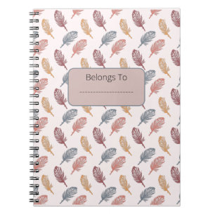 Carnet Belle Chute Thème Moderne Pastel Plumes Motif