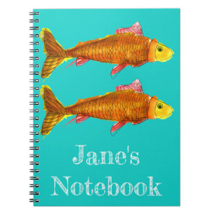 Carnet Belle comète de poisson rouge illustration de pop