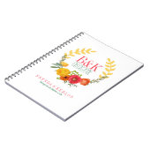 Carnet Belle couronne fleurie de printemps colorée (Côté gauche)