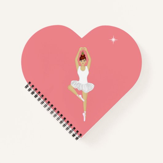 Carnet Belle danseuse de ballet sur rose (Devant)