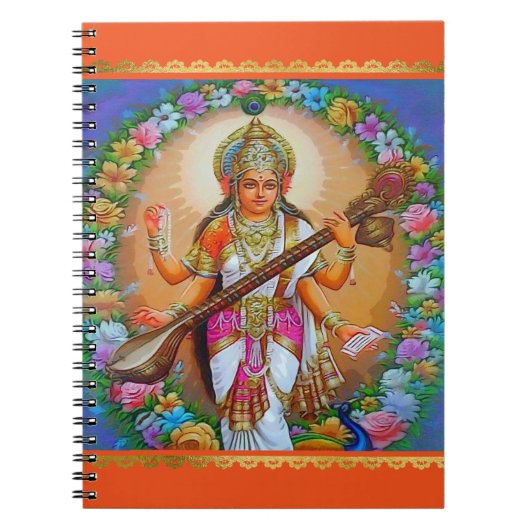 Carnet Belle déesse Saraswati (Devant)